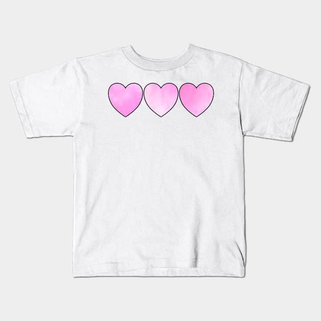 3 Hearts Kids T-Shirt by lolosenese